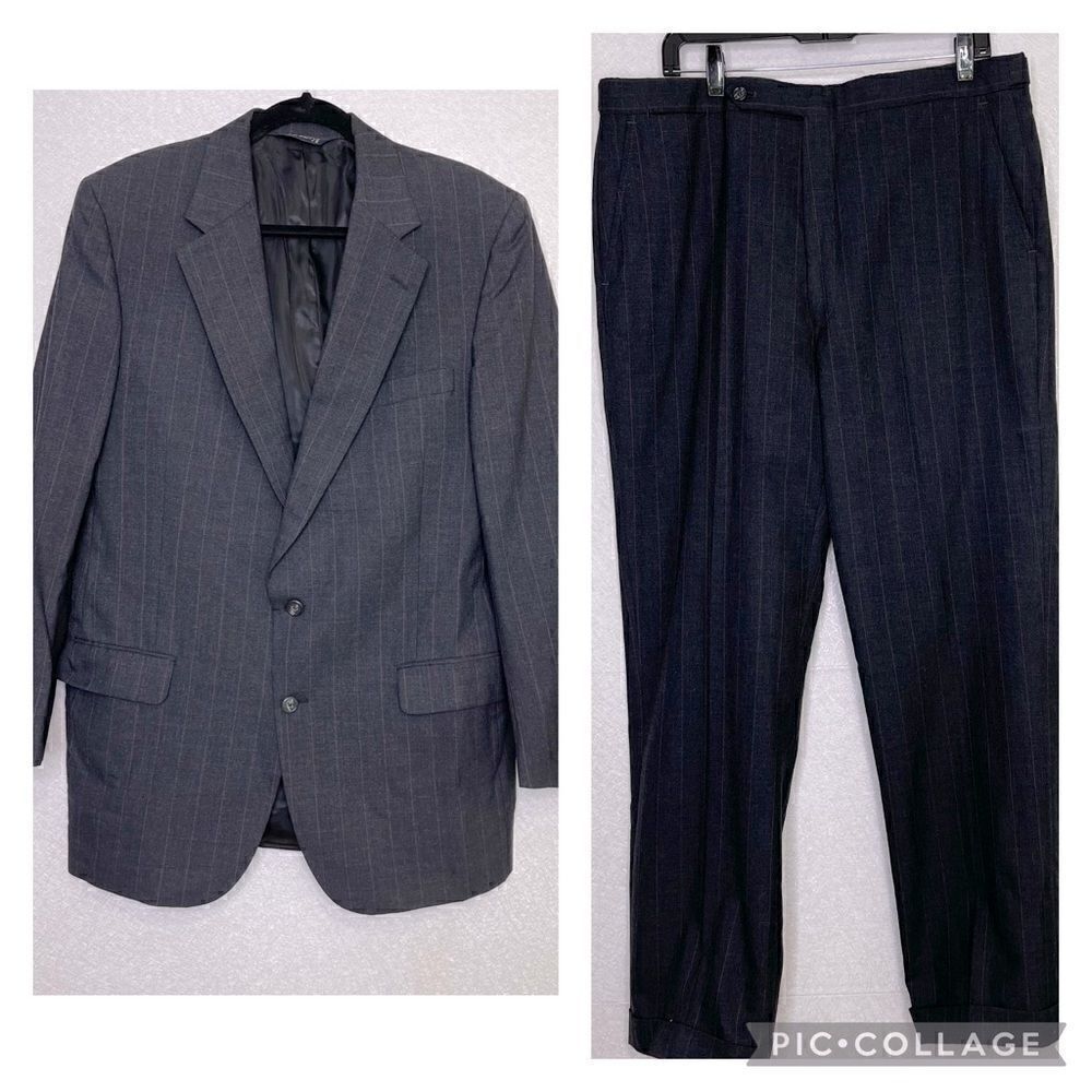 Burberry Vintage Pinstripe Suit Gray 41L